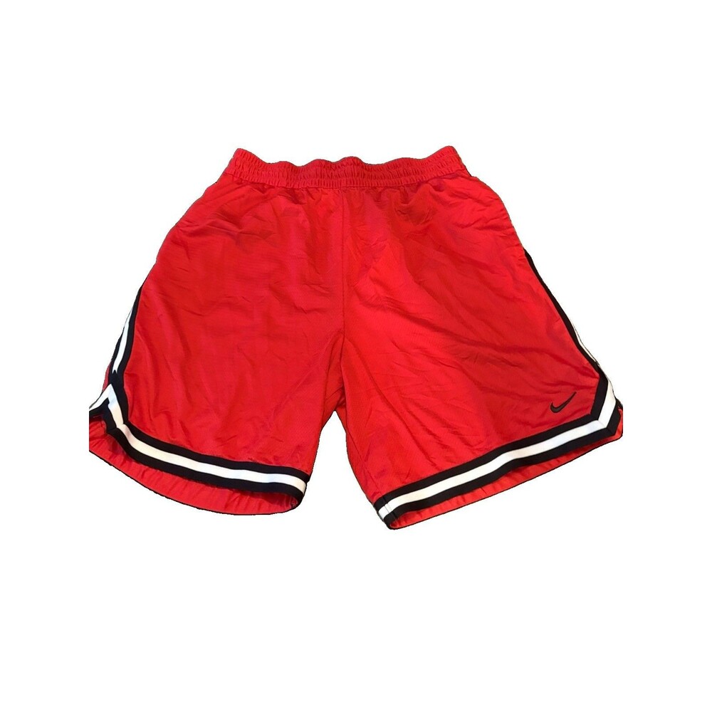 Nike Dri-FIT Men's Red Mesh Basketball Athletic Shorts Size L Drawstring